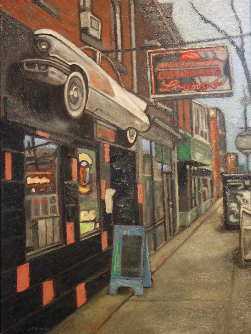 Cadillac Lounge, landscape painting